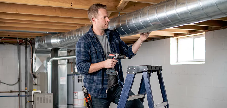 Exposed Spiral Ductwork in Hamilton Township