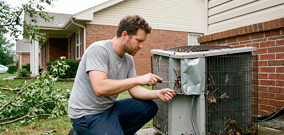 Storm Damage HVAC Restoration in Hamilton Township
